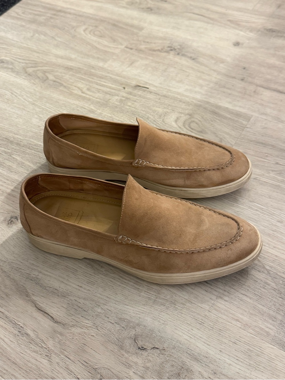 120% Lino Tan Calfskin Suede Loafer Men’s EU 44 US 10 Made In Italy Old Money